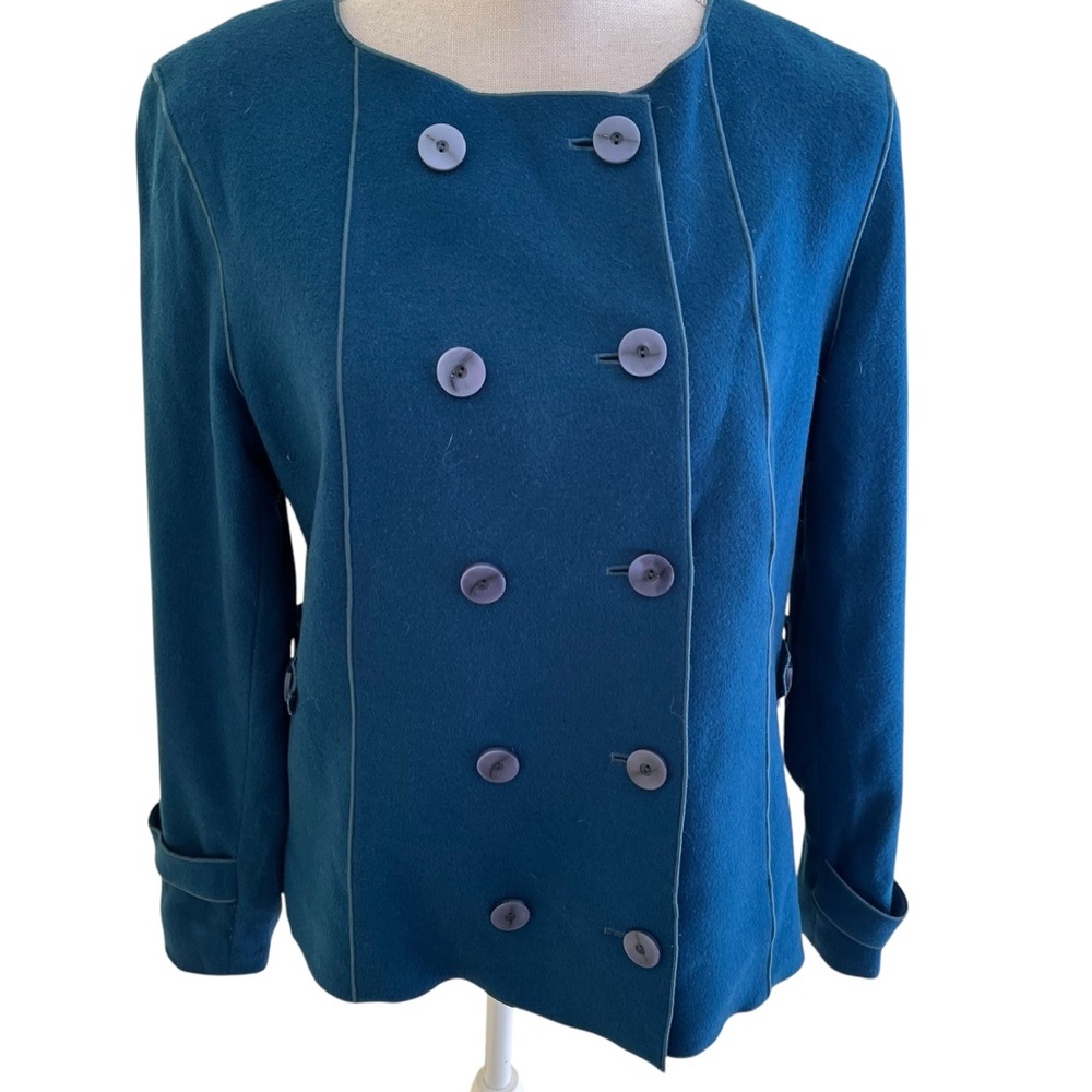 Doncaster Teal Wool-Blend Double Breasted Jacket 10